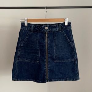 Madewell Denim High Waisted Front Zip Skirt